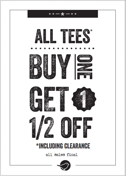 Buy One Get One 50% Off All Tees icon